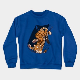 Mischievous Tiger Crewneck Sweatshirt